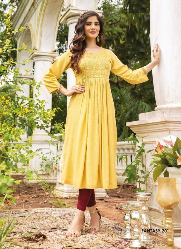 Heritage Fantasy 2 Ethnic Wear Wholesale Embroidery Kurtis Catalog
